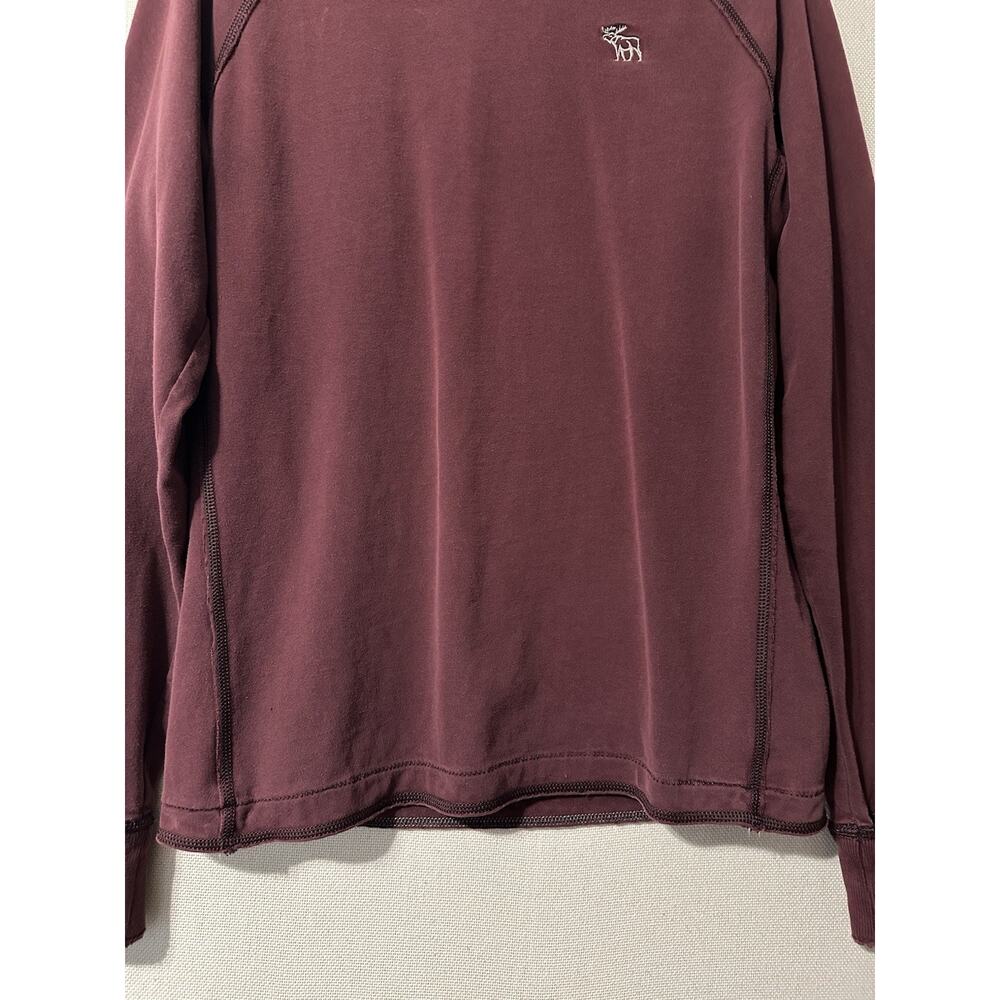Abercrombie & Fitch Mens Muscle Shirt Sz M Soft Long Sleeve Sweatshirt Maroon - Picture 3 of 10